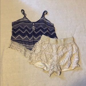 Women’s Navy summer tank and shorts suit